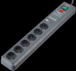 1159540376 6-way Secure multiway socket with lightning protection, without