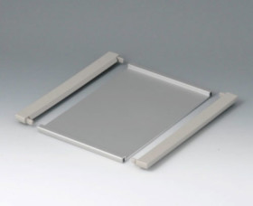 Profile plate, aluminum, (W x H x D) 168 x 8 x 220 mm, gray, B4116126