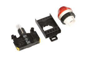 Lampka sygnalizacyjna 22mm czerwona 230V AC żarówka ST22-LC-230-BA9S.