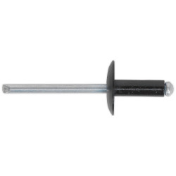 Sealey RAB4010L Aluminium Rivet Black Large Flange 4 x 10mm Pack of 200