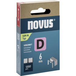 Novus 042-0788 Flat Crown Clips Type 53F 1200 pieces 6x11.3mm for Tackers