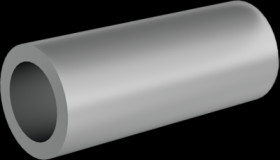 Round spacer sleeve, without thread, M4, aluminum, 005.74.059