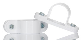 Spinka do kabli 25mm materiał: PVC Biały Obejma siodłowa