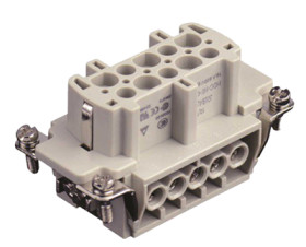 Socket contact insert, 10 pole + PE, screw connection, with PE contact, T2040102201-000