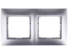 Simon 54 Premium Ramka podwójna srebrny mat /do karton-gips/ DRK2/43