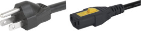 Device connection cable, North America, plug type B, straight on C13 socket, straight, SJT 3 x AWG 18, black, 2 m, 6051.2001