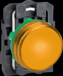 XB5AVB5 Indicator light, yellow, 22 mm, with LED 24 V AC/DC