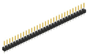 Pin header, 30 pole, pitch 2.54 mm, straight, black, 10046193