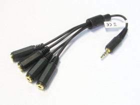 Rozgałęźnik JACK 3.5mm wtyk - 4 gniazda Vitalco JR19 23cm