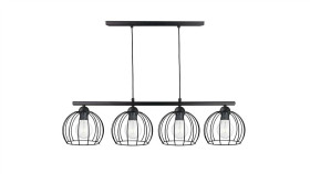 Lampa Wisząca Nowoczesna 4Xe27 Bacca Black Long