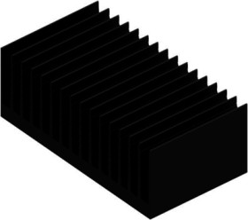 Extruded heatsink, (L x W x H) 75 x 138 x 50 mm, 1.35 to 0.6 K/W, black anodized, 10020440