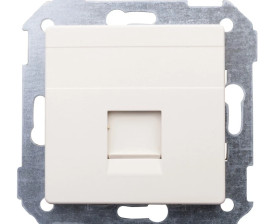 Simon 82 Pokrywa gniazda teleinformatycznego pojedynczego RJ płaska z adapterem i przesłoną beżowa 82005-31