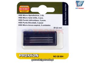Proxxon 28864 zestaw 3 sztuk wierteł HHS 0,5mm