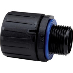 Straight hose screw fitting, M20, 16 mm, PA/polyester, IP66/IP67/IP68/IP69, black, (L) 30 mm, 55506155