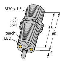 Turck Czujnik indukcyjny podtynkowy PNP, Zamykający DTBI10U-M30-AP4X2