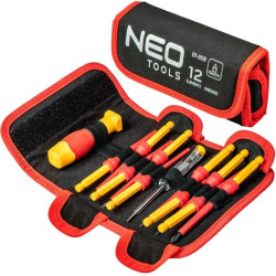 Końcówki wkrętakowe z uchwytem 1000V, 12 szt. 01-308