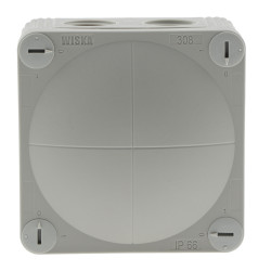 Puszka elektroinstalacyjna ścienna Polipropylen 85 x 85 x 51mm Szary IP66 liczba otworów 8 WISKA