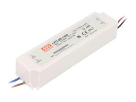 LPC-60-1400 Zasilacz impulsowy, LED, 58,8W, 9÷42VDC, 1400mA, 90÷264VAC, IP67