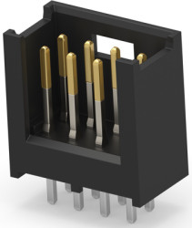 Pin header, 8 pole, pitch 2.54 mm, straight, black, 280384-2