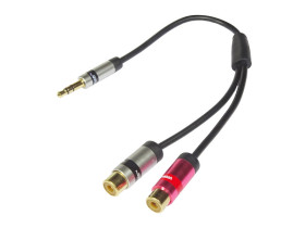 Rozgałęźnik JACK 3.5mm wtyk - 2xRCA gniazdo 0.2m Vitalco