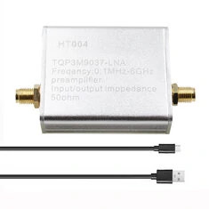 Wzmacniacz z przedwzmacniaczem pełnopasmowym HT004 100k-6GHz 20dB Wzmocnienie 5V Ultra-Niski Hałas 50 Ohm SMA Złącze USB Typ-C