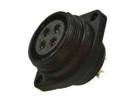 Gniazdo; SP2113/S4-1N; 4 tory; lutowany; 4,0mm2; SP21; na panel z kołnierzem; IP68; 30A; 500V; Weipu; RoHS