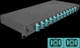 67007 19" FO splice box, 12x SC Duplex OM3, 1RU