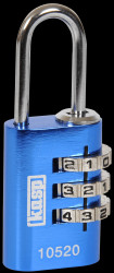 K10520BLUD KASP combination lock, 3 rows, 20 mm, blue