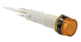 Lampka kontrolna do montażu panelowego 12V, Żółta 10mm Neonowy Chrom Końcówka lutownicza Arcolectric (Bulgin) Ltd