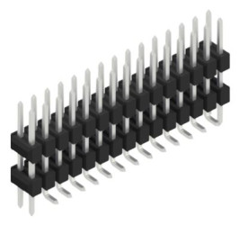 Pin header, 30 pole, pitch 2.54 mm, angled, black, SL16SMD10730ZP