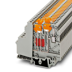 Złączka szynowa z odłącznikiem nożowym Phoenix Contact poziomy: 1 24 → 12AWGŚruba UDMTK 5-TWIN-P/P 400 V