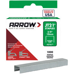 Arrow A276 JT21 T27 Staples 10mm (3/8in) Box 1000