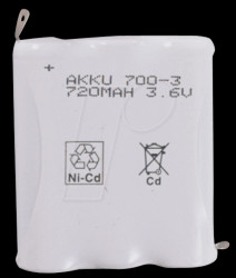 NiMH AA pack, 3.6 V, 1350 mAh