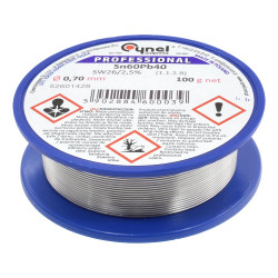 Cyna lutownicza z topnikiem SW26 - 0.7mm - spoiwo Sn60Pb40 Cynel 100g