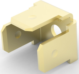 Flat plug distributor, 1 x 3 contacts, 6.35 x 0.81 mm, L 11.94 mm, uninsulated, angled, 62261-1