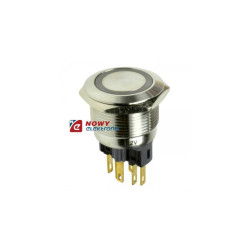 Przycisk GQ22-11E Podświetlany Met/22mm/IP65/5A/250V Oring niebieski
