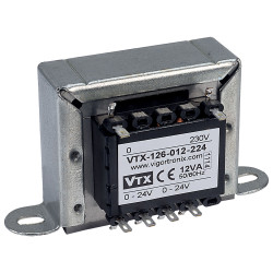 Vigortronix VTX-126-012-224 Chassis Transformer 230V 12VA 24V&#x2B;24V