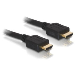 Delock 84409 HDMI Cable Black 5 m Round Shielded Gold Plated Connectors