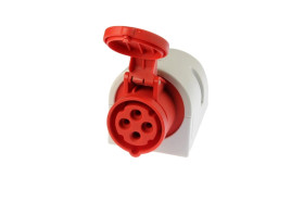 Gniazdo stałe 16A 4P 400V czerwone IP44 114-6