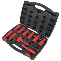 Sealey AK7943 Insulated Socket Set 10pc 1/2&quot;Sq Drive 6pt WallDrive&#xAE; VDE Approved
