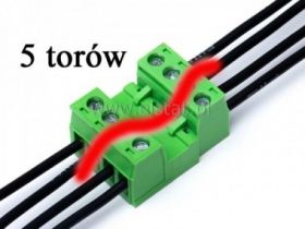 Złączka 5 torowa; przykręcane kable; 5,08mm
