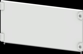 Compartment door, rectangular, sheet steel, (W x H x D) 800 x 400 x 25 mm, light gray, for built-in installation devices, 8PQ204