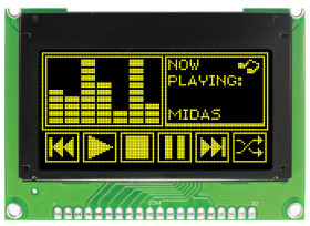 Wyświetlacz OLED 2.42cal Żółty macierz pasywna 128 x 64pikseli Midas COB Równoległe