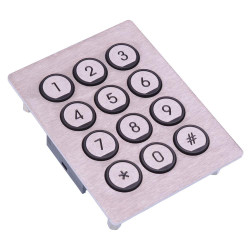 PRR1220 12-Key Front Mounting Stainless Steel Keypad IP65 APEM