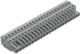Socket header, 23 pole, pitch 5 mm, angled, gray, 231-123/026-000