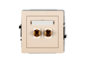 DECO Gniazdo głośnikowe pojedyncze (typu banan - czerwony i czarny pozłacany 4 mm2 do lutowania) beżowy 1DGG-3 KARLIK