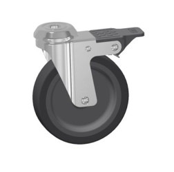 Koło samonastawne średnica kabla 50mm Pojedyncza śruba RS PRO 40kg wysokość całkowita 75mm