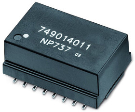 Transformator LAN Ethernet, IEC 60601-1, IEC 60950-1, IEEE 802.3, Montaż powierzchniowy, W obudowie, 4000V ac