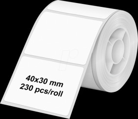 6320 Label roll, 40 mm x 30 mm, 230 labels, white