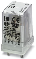 Relay, 4 Form C (NO/NC), 230 V (AC), 16 A, 250 V (DC), 250 V (AC), monostable, 2909742
